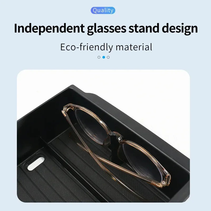 For Tesla Model Y Juniper 2025 Model 3 Highland 2024 Center Console Armrest Storage Organizer Box Tray Sunglasses Phone Holder