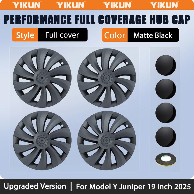 4PCS Hubcaps for Tesla Model Y Juniper 19 Inch 2025 Performance Replacement  Wheel Cover Automobile Hub Cap Full Rim Accessories