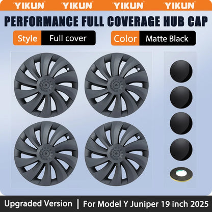 4PCS Hubcaps for Tesla Model Y Juniper 19 Inch 2025 Performance Replacement  Wheel Cover Automobile Hub Cap Full Rim Accessories