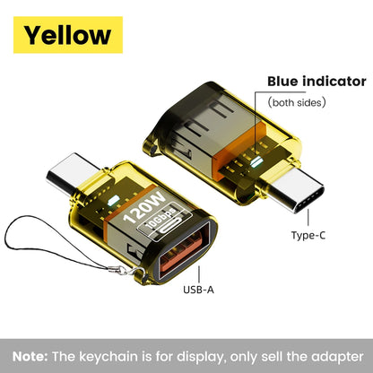 Olaf 120W Type C To USB A OTG Adapter USB 3.2 to Type C Fast Charging Connector For iPhone 15 16 Macbook iPad Huawei P60Xiaomi
