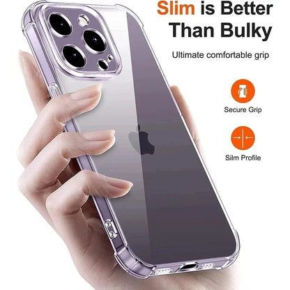 Luxury Shockproof Clear Silicone iPhone Case – Transparent Soft Cover for iPhone 7–17 Series