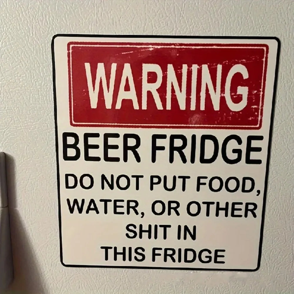 1pc,  Funny Warning Sign Beer Stickers,Kitchen Accessaries, Kitchen Decor, Home Decor, Dorm Essential, Valentine's Day Gifts