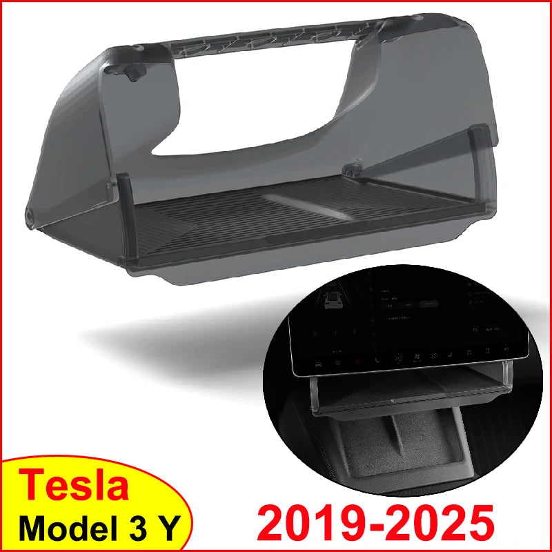 For Tesla New Model 3 Y Juniper 2025-2020 2026 Launch Highland Under Screen Storage Box Central Control Hidden Organizer Tray