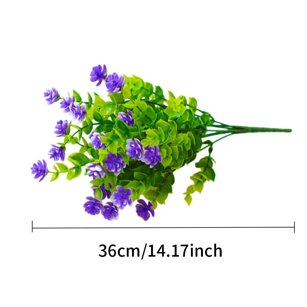 1/3 Bundle Artificial Flowers Outdoor Shrubs Plants UV Resistant Fake Flower Greenery for Office Kitchen Wedding Hotel Decor