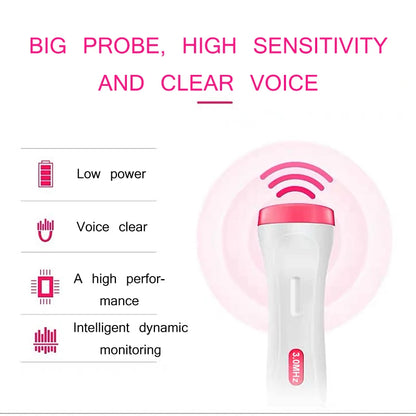 3.0 Fetal Doppler Hand-held Pocket Portable Sound Baby Heart Pregnancy Ultrasound Fetal Detector Machine Baby Heart Rate Monitor