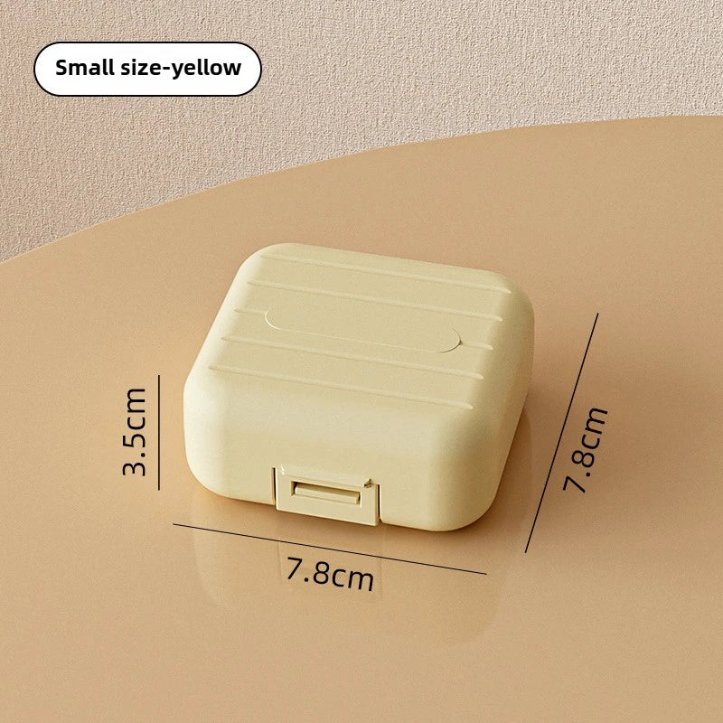 Mini 7 Grids Portable Pill Box Double Sealed Medicine Storage Case Week Long Day Divided Lockable Drug Organizer Weekly Pill Box