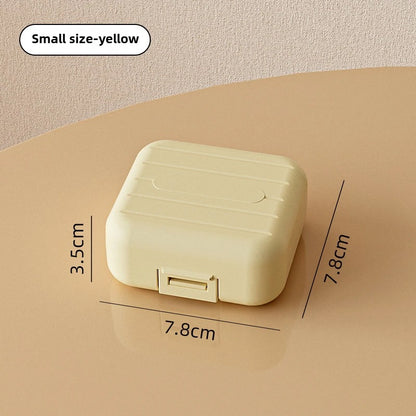 Mini 7 Grids Portable Pill Box Double Sealed Medicine Storage Case Week Long Day Divided Lockable Drug Organizer Weekly Pill Box