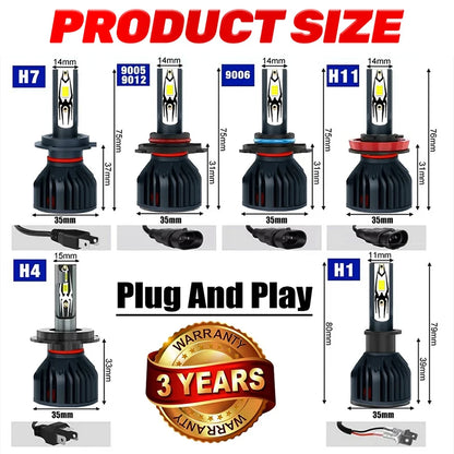 Dualvision 4500W H1 H4 H7 LED Canbus H8 H11  9005 HB3 9006 HB4 9012 Hir2 Led Bulb 5570 CSP Automobile Kit 12V Turbo Fog Lamp 24V