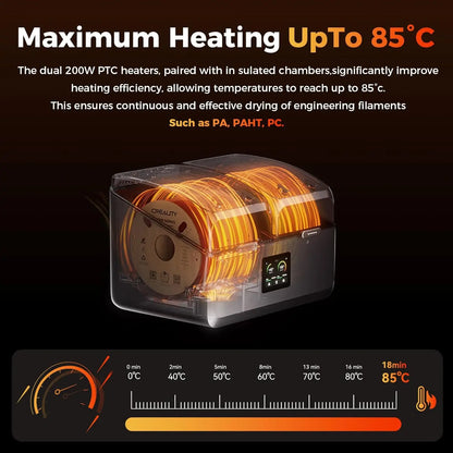 Creality Filament Dryer 4 Spools Space Pi X4 Filament Storage Box 85℃ Max Temperature Dual Independent Heating Chambers