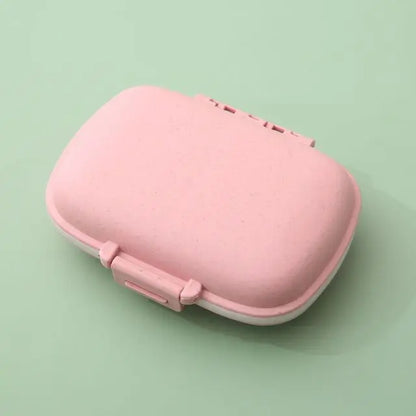 8 Grids Organizer Container For Tablets Travel Pill Box With Seal Ring Small Box For Tablets Wheat Straw Container For Medicines