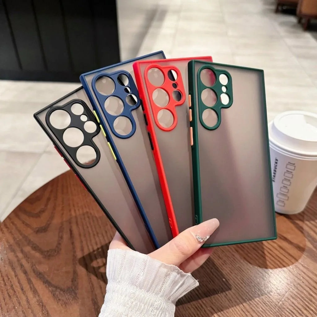 Shockproof Matte Transparent Case For Samsung Galaxy S24 S23 S22 S21 S20 S25 S26 Ultra Note 20 10 A52 A71 A53  A34 S25 5G Cover