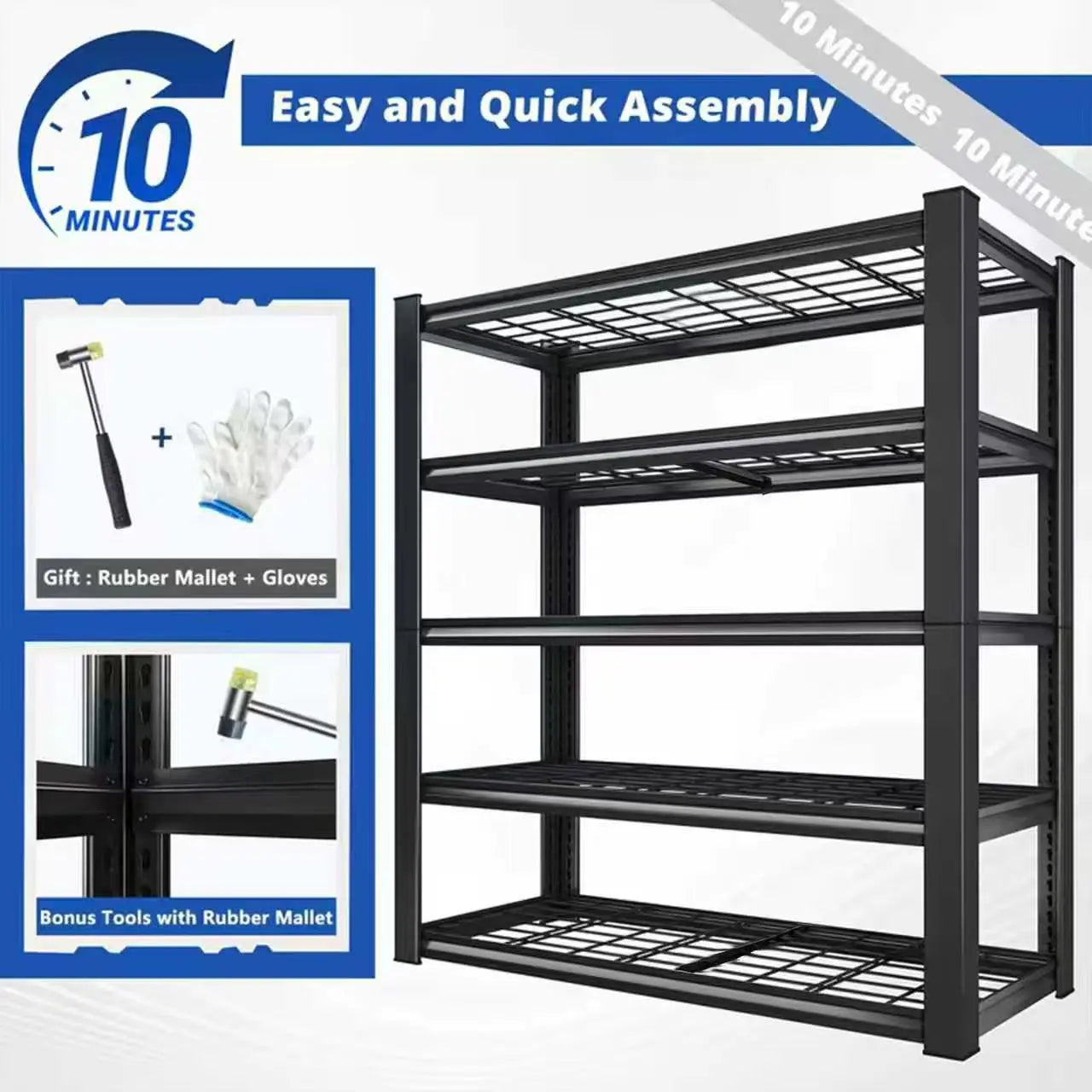 Nnovaroom  72" Adjustable Metal Double Layer Column Shelving, Commercial Grade Utility Rack for Warehouse, Basement, Kitchen