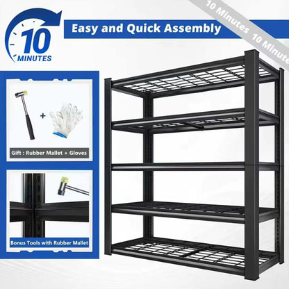 Nnovaroom  72" Adjustable Metal Double Layer Column Shelving, Commercial Grade Utility Rack for Warehouse, Basement, Kitchen