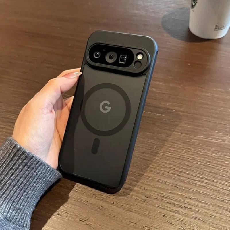 For Google 9A Magnetic Case Slim Matte Carbon Fiber Wireless Charger Cover for Google Pixel 9 10 Pro XL 8A 8 Pro Armror Cover