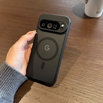 For Google 9A Magnetic Case Slim Matte Carbon Fiber Wireless Charger Cover for Google Pixel 9 10 Pro XL 8A 8 Pro Armror Cover