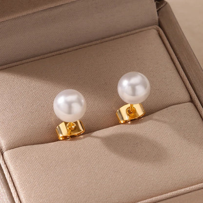 Gold Plated Stainless Steel Geometric Claw Earrings - Starfish & Heart Studs for Women, Waterproof Fashion Jewelry Gift