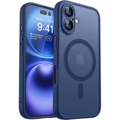 Magnetic Matte Translucent Armor Shockproof Case For iPhone 17 16 15 14 13 12 11 Pro Max Plus For Magsafe Wireless Charge Cover