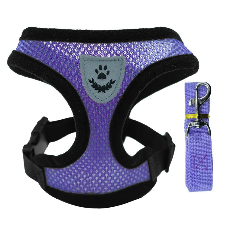Dog Vest Walking Leash For Puppy Dog Cat Collar Polyester Adjustable Mesh Dog For Small Medium Pet Accessories