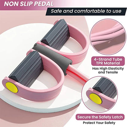4-Tube Resistance Band Set with Foot Pedal — Home Gym Training