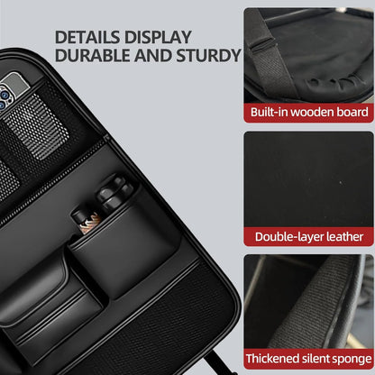 Car Seat Back Storage Bag 6-Pocket with Foldable Table Seat Back Protectors Waterproof  Anti-Kick Pad For Car Essentials