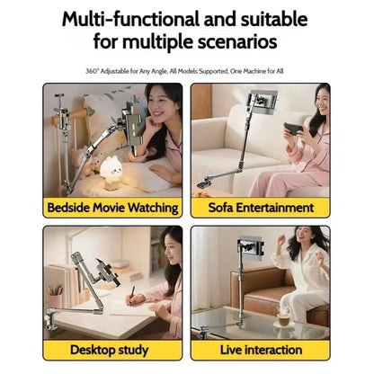 Adjustable Tablet Stand 360-degree Rotation 3 Sections Arms Bedside Phone Holder for 5-12Inch Phone Ipad Pro Mini for Xiaomi