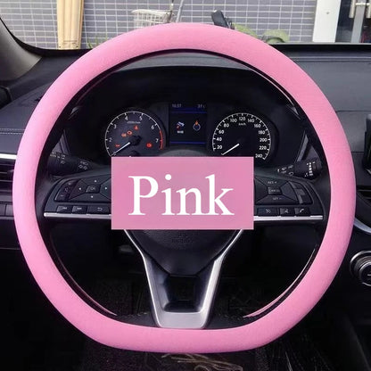 Non-Slip Silicone Steering Wheel Cover Summer Breathable Elastic Universal Fit 38cm Car Steering Wheel Protector Accessory
