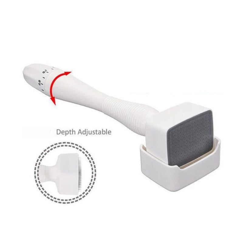Derma Stamp 140A  Microneedling Face Roller Massager Adjustable Titanium Needle Length Skincare Beard Growth Scalp Hair