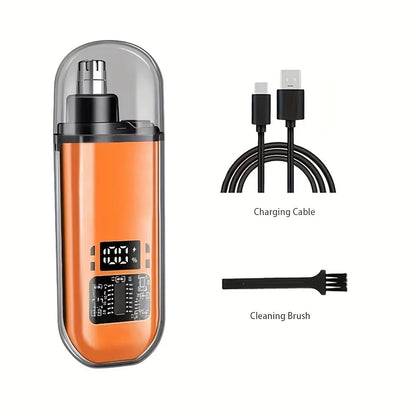 USB Rechargeable Nose and Ear Hair Trimmer for Men, Mini Portable Electric Clipper, Quick Charging, Low Noise, Compact, Washable