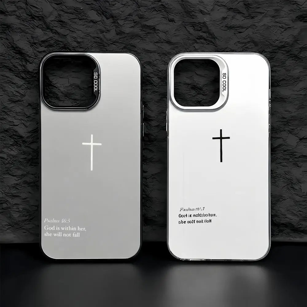P-Psalm 465: The Cross-S Phone Case iPhone 17/16/15/14/13/12/11 Pro Max Luxury Silver TPU Ultra-Thin Shock-Resistant Case