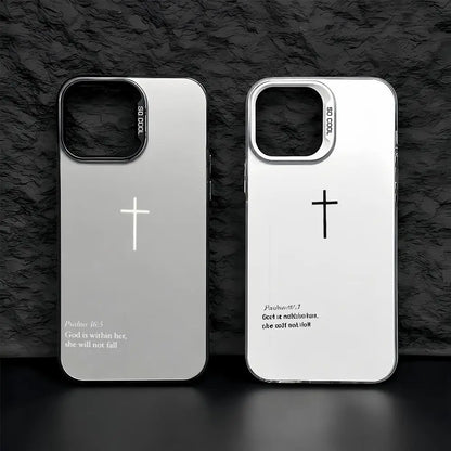 P-Psalm 465: The Cross-S Phone Case iPhone 17/16/15/14/13/12/11 Pro Max Luxury Silver TPU Ultra-Thin Shock-Resistant Case