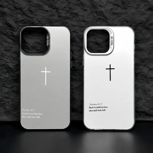 P-Psalm 465: The Cross-S Phone Case iPhone 17/16/15/14/13/12/11 Pro Max Luxury Silver TPU Ultra-Thin Shock-Resistant Case