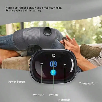 Heated Vibrating Knee Massage Pad with LED Display