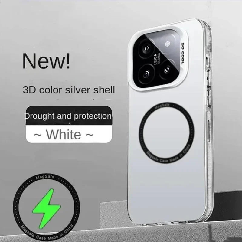 Luxury For Magsafe Wireless Charging Matte Frosted Case For Xiaomi 14 13 13T 14TPro Semi-Transparent Shockproof Protection Cover