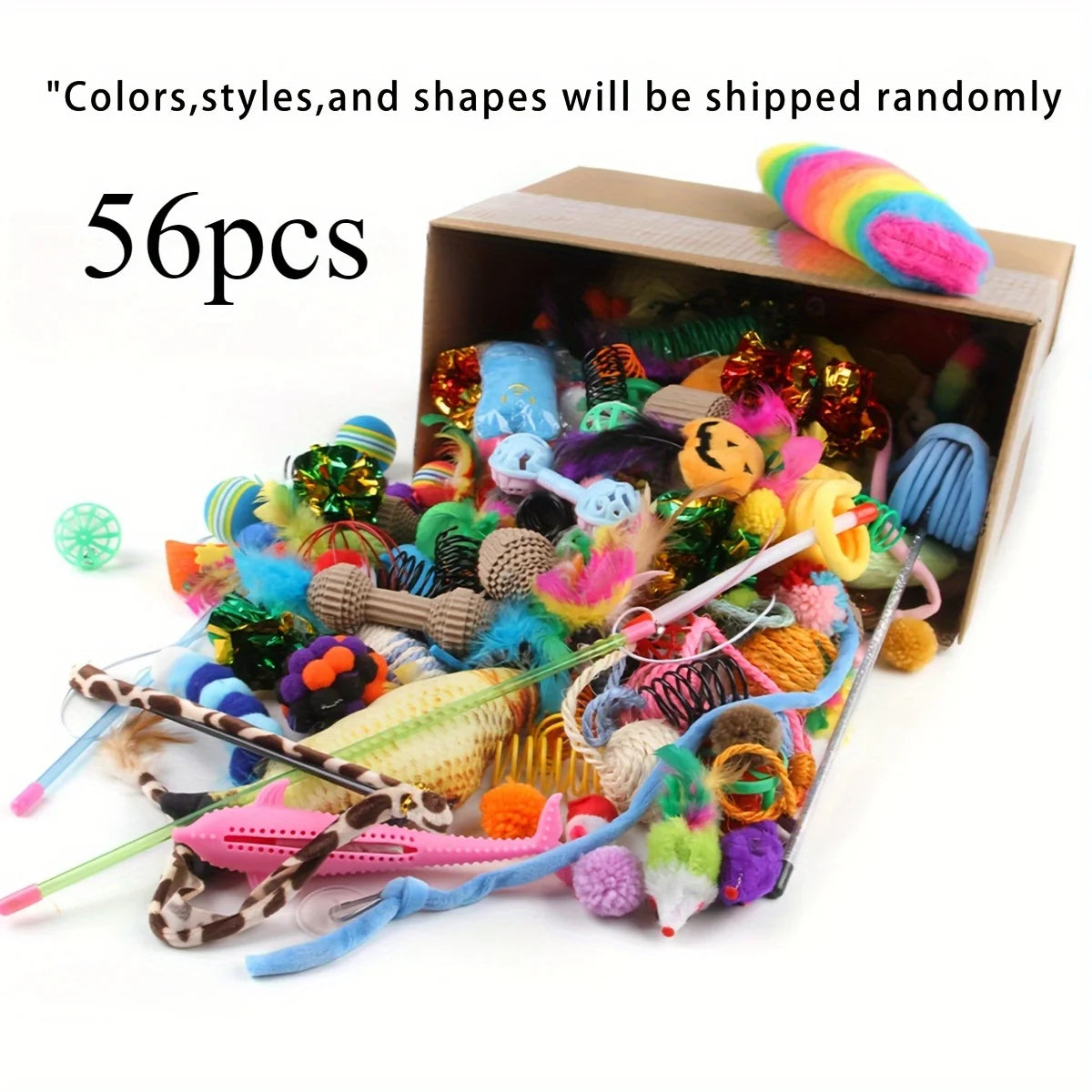 Cat Toys Mixed Pack – Plastic & Plush Variety Set