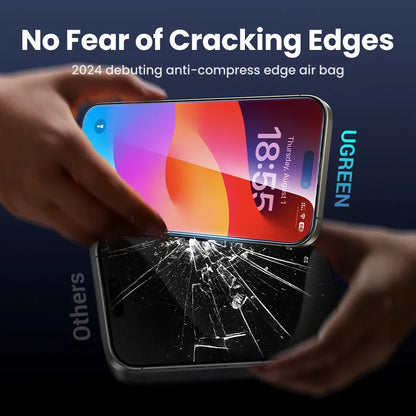 UGREEN 2pcs for iPhone 16 Pro Max Glass Screen Protectors for iPhone 16 Plus Tempered Glass for iPhone 15 14 13 12 HD Film 16pro