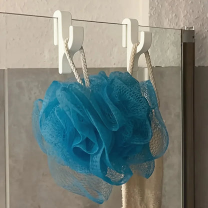 1-4PC 3D Shower Door Towel Hook Clamp On Shower Door Hook No-Drill Bathroom Hanger for Clothes Towel Bathrobes Home Organizer