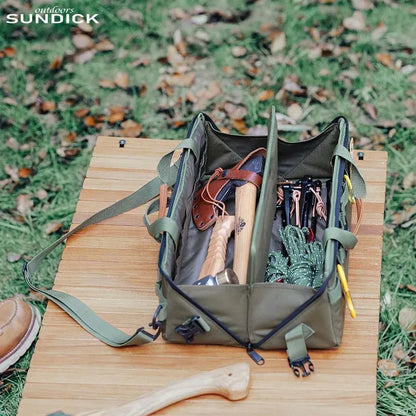 1pc 3-color Outdoor Camping Gear Storage Bag Polyester Fibre Nylon Bag Waterproof Abrasion-Resistant Shoulder Strap Included