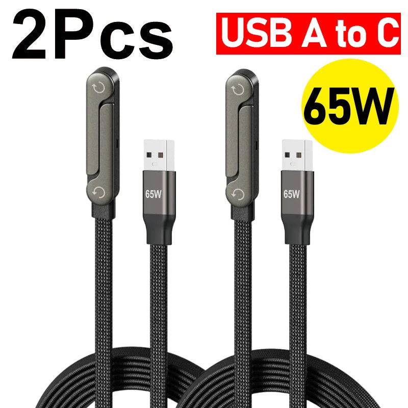 240W Quick Charging Wire with Folding Phone Stands USB A Type C  Holder Charger Cables for IPhone 17 16 15 Samsung S26 Xiaomi