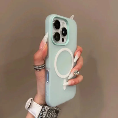 Luxury Candy Color 2 IN 1 For Magsafe Case for iPhone 16 15 14 13 12 17 Pro Max Plus Magnetic Wireless Charge Clear Matte Cover