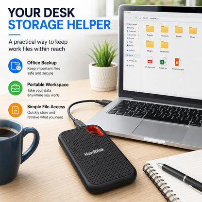 1TB External Hard Drive 2TB Portable SSD USB-C Fast Storage Disk for Laptop Mac PC Phone Photo File Backup