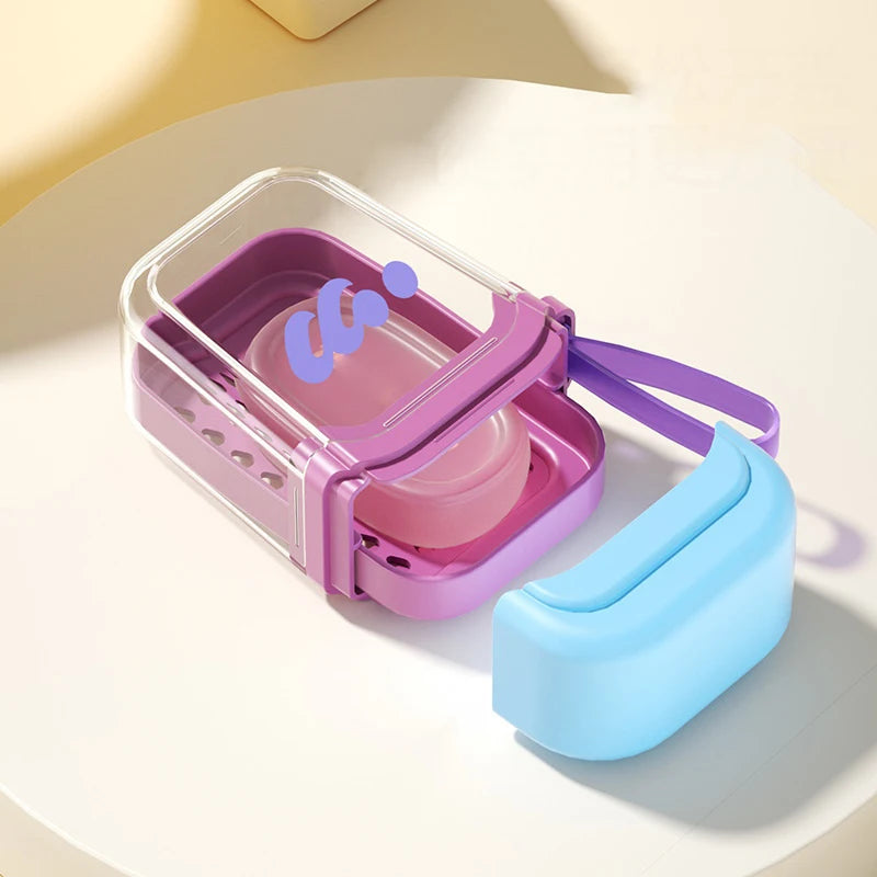 New Portable Soap Box Travel Mini Soap Box Sealed Drain With Lid Soap Box Transparent Light Luxury High-end