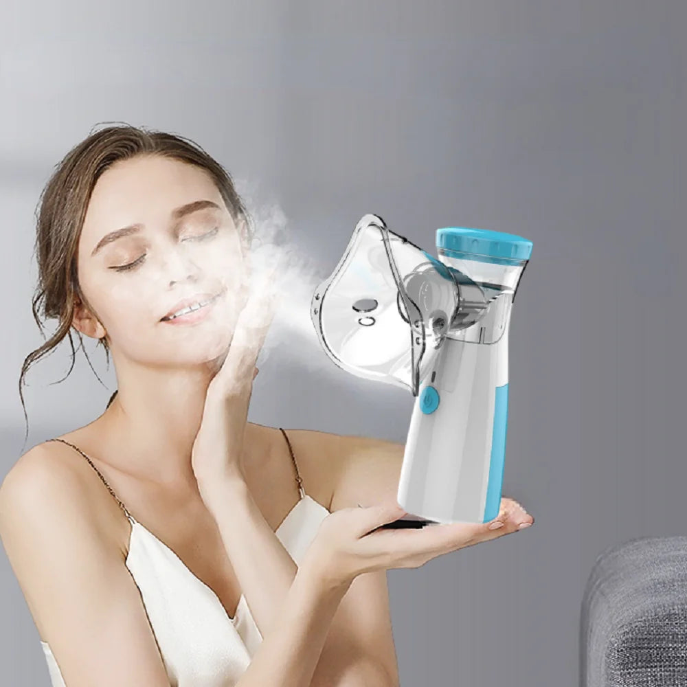 2-in-1 Mini Nano Ion Mist Sprayer - Facial Steamer & Air Humidifier with Water Tank Skin Moisturizing Beauty Skin Care Device