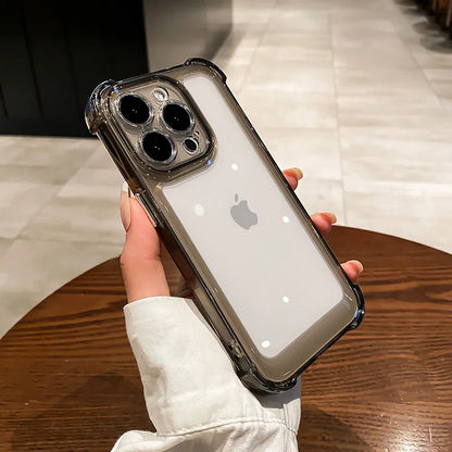 Luxury Transparent Silicone Phone Case For iPhone 17 16 Pro Max 15 14 13 12 11 Pro Max Air 16E X XS 7 8 Plus Shockproof Cover