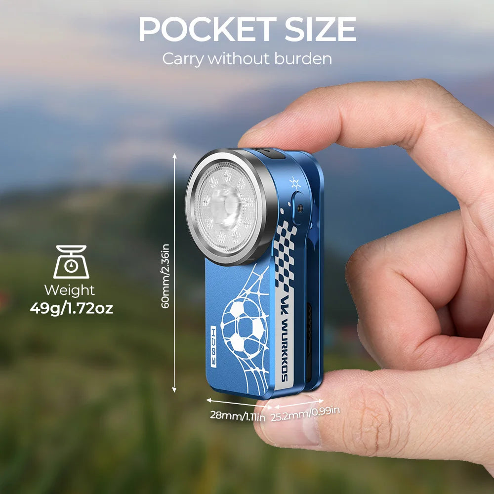 Wurkkos HD03 Mini Magnetic Clip-On Light 680 Lumens USB-Rechargeable Pocket RGB Flashlight – Anniversary Edition