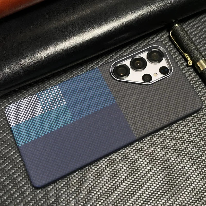 For Samsung Galaxy S26Ultra S26 S25 S24 S23 Ultra Plus Carbon Fiber Texture MagSafe Case Wireless Charging Alloy Lens Hard Cover