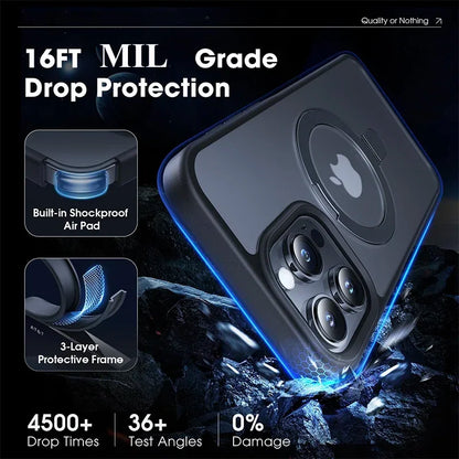 Magnetic Mobile Phone Case with Ring Stand for iPhone 17 Pro Max Air 16 16E 15 14 Case Plus 13 11 12 Mobile Cases with Kickstand