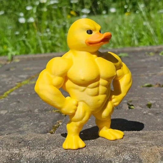 Muscle Duck Figurine – Whimsical Desktop & Bookshelf Decor