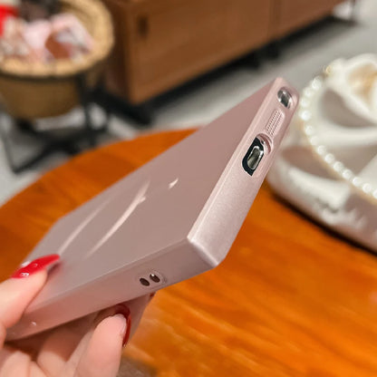 For MagSafe Solid Color Matte Plating Soft TPU Shockproof Phone Case For Samsung S26 Ultra S24 S23 S22 S25 Ultra Plus FE Cover