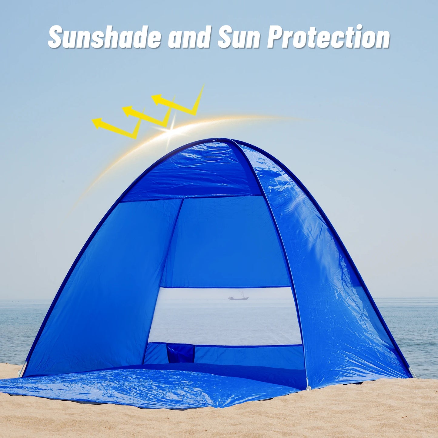PAKICETUS Lightweight Pop Up Beach Tent with Carry Bag, Quick Setup Sun Shade Shelter Portable Outdoor Cabana Tent for Beach Vacation Outdoor Travel Lovers