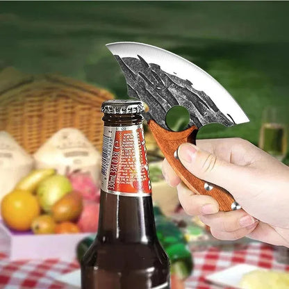 Multifunctional Knife Forged Kitchen Knife Stainless Steel Meat Cleaver Boning Knife with Bottle Opener Pocket With Knife Cover